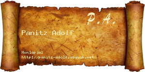 Panitz Adolf névjegykártya
